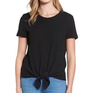 Madewell Crewneck Black Tie Front Women Size‎ Small Top